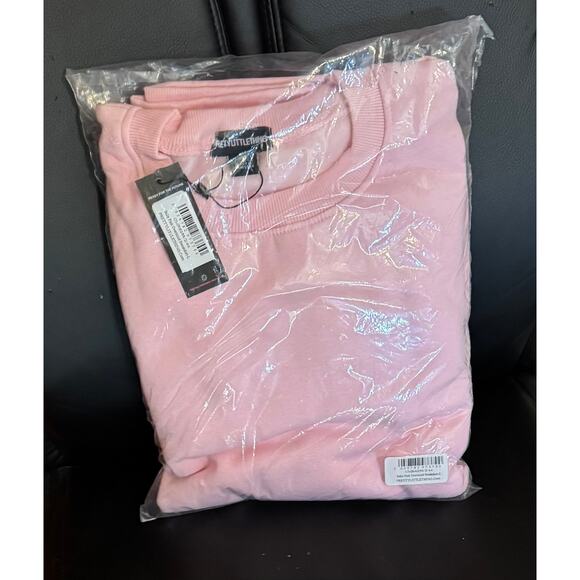 Pretty Little Things Baby Pink Oversize Large Sweatoutfit Long sleeve NEW w/tags - Picture 1 of 3